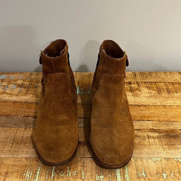 UGG - Volta Tan Brown Suede Leather Ankle Booties [Women - Size 8.5] - Picture 1 of 7